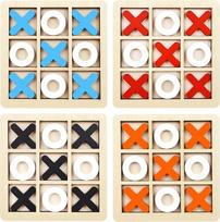 FULHANY 4 dalių "Tic Tac Toe" žaidimas - "Tik Tak Toe" - "Tictactoe" - stalo žaidimų rinkinys, klasikinė namų lenta, tinkama namų interjero puošybai, skirta suaugusiesiems