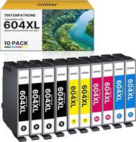Glliter 604 XL spausdintuvo kasetės, suderinamos su Epson 604 604XL kasetėmis, skirtomis Expression Home XP-4200 XP-3200 XP-3205 XP-2200 XP-2205 XP-4205 Workforce WF-2910 WF-2930 WF-2935 WF-2950 (10 vnt.)