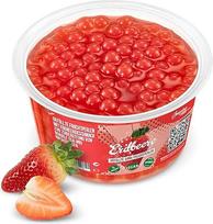 INSPIRE FOOD Burbulinės arbatos rutuliukai Braškių arbata burbulinei arbatai, popping boba rutuliukai, tapijokos vaisių rutuliukai ir boba rutuliukai - 100 % veganiški ir be glitimo, be dirbtinių dažiklių, 450 g