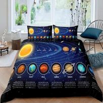 Loussiesd Saulės sistema Vaikų patalynė 135 x 200 cm Berniukai Mergaitės Galaktika Kosmosas Antklodžių užvalkalų rinkinys Paaugliai Visata Planetos Patalynės komplektas Astronomija Dekoratyvinė 2 dalys 100 % mikropluošto