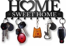 M-KeyCases Home Sweet Home Drabužių stovas Drabužių stovas Plieninis raktų stovas Gyvenimo reikmenys "Veranda" Metalinis sieninis drabužių stovas Baltas juodas