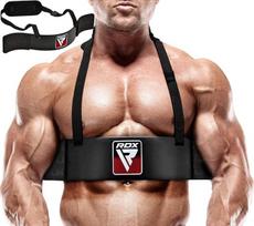 RDX bicepsų izoliatorius, 23 colių lenkimo rankos blasteris bicepso / tricepso treniruokliui, profesionalus kultūrizmo sunkiosios atletikos bicepsų treniruoklis, rankų treniruoklio stiprintuvas, 6 mm kaklo pagalvėlė, 42 colių reguliuojamas dirželis, sport