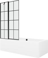 Vonia Mexen Cube su apdaila ir stiklo sienele, 180x80 cm + 100 cm