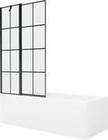 Vonia Mexen Cubik su apdaila ir stiklo sienele, 150x70 cm + 100 cm