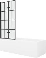 Vonia Mexen Cubik su apdaila ir stiklo sienele, 160x70 cm + 80 cm (II)