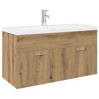 vidaXL kriauklės spintelė su įmontuotu baseinu Artisan Oak