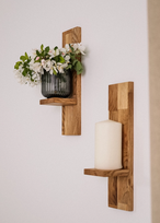 Minimalistinė sienos lentyna Bold Frame PREMIUM, natūralus ąžuolas, 4 vnt.