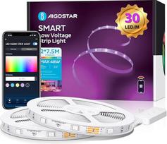 "Aigostar" LED juosta "Alexa" 15 m, RGB LED juosta su 28 mygtukų IR nuotolinio valdymo pulteliu, suderinama su "Alexa" / "Google Home", muzikos sinchronizavimas, LED šviesos juosta vakarėliams, barams, namams, miegamiesiems ir sporto salėms, 48 W