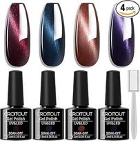 "Croitout" gelinio nagų lako rinkinys, "Cat's Eye" magnetinis UV nagų lako rinkinys, magnetinis gelinis lakas, šelako rinkinys su 1 magnetu, įvairiaspalvis nuimamas gelinis nagų lakas, dovanų rinkinys, 4 x 7,3 ml, 4MY-001