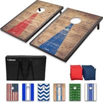 "GoSports Classic Cornhole" rinkinį sudaro 8 pupų maišai, kelioninis krepšys ir žaidimo taisyklės (pasirenkamas stilius)