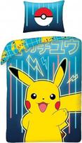 "Halantex" rinkinys Vienkartinis antklodės užvalkalas + pagalvėlės užvalkalas Oficialus Pokemon Pikachu medvilnė 3903
