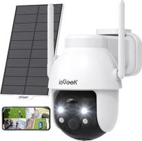 "ieGeek" 2K 3MP HD lauko saulės stebėjimo kamera, 360° PTZ stebėjimo kamera, lauko baterija, 2,4 GHz WLAN kamera su PIR judesio jutikliu, spalvotu naktiniu matymu, 2 krypčių garsu, IP65