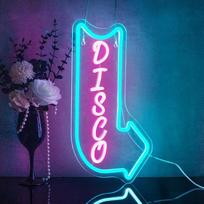 "Looklight Pink Arrow" neoninis ženklas, LED ženklas, neoninis ženklas sienoms dekoruoti, šviečianti reklama diskotekoms, miegamiesiems, barams, klubams, vakarėliams, retro dekorui, 23,5 x 42 cm