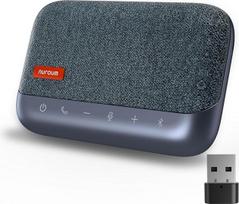 "Nuroum A15 Bluetooth" konferencijų garsiakalbis su 4 mikrofonais, 3 m 360° balso atpažinimas, triukšmo mažinimas, prijungimas per "Bluetooth" / raktą / USB-A/C, suderinamas su komandomis / didinimu, skirtas biurui / namų biurui,