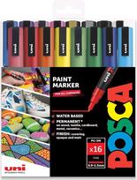 "posca PC-3M" 0,9-1,3 mm dažų žymeklių rinkinys su 16 rašiklių dovanų dėžutėje