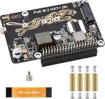 "Waveshare" PCIe į M.2 adapteris su PoE funkcija HAT+ (B), suderinamas su "Raspberry Pi 5", palaiko POE NVMe disko protokolą 2230/2242/2260/2280 M.2 kietojo kūno diskas, greitas skaitymas / rašymas