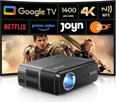 4K projektorius "Google TV" Ultra HD išmanusis projektorius 4K namų kino projektorius su HDMI ARC HDR10+ "Netflix" licencija LED vaizdo įrašas Nešiojamasis projektorius su NFC "Dolby Audio" automatinis fokusavimas "Bluetooth 5.4", skirtas lauko miegamajam