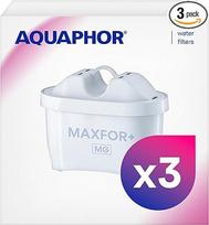 AQUAPHOR Maxfor+ Mg Pack 3 500734 Filtro kasetė nuo kalkių ir chloro su magniu, skirta "Aquaphor Onyx", "Amethyst", "Jasper", "Time" ir visiems "Brita Maxtra+" ir "Maxtra" modeliams, balta