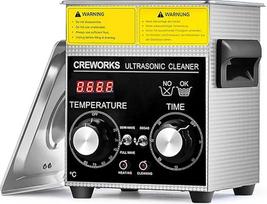 CREWORKS ultragarsinis valymo įrenginys Nerūdijančio plieno 2L ultragarsinis valytuvas 60 W su šildymo laikmačiu Ultragarsinis valytuvas dantų protezams Juvelyriniai dirbiniai Akiniai Laikrodžiai Akiniai Ultragarsinis valymo įrenginys su