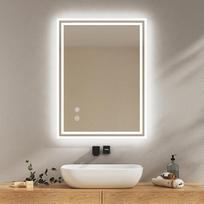EMKE Vonios veidrodis su apšvietimu 80 x 60 cm Vonios veidrodis su apsauga nuo rūko Cool White Dimmable Touch Memory Function 3 Hour Automatic Shut-Off IP44 Energy Saving