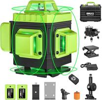 IMAYCC Kryžminis linijinis lazeris žalias savaime išsilyginantis lazerinis nivelyras 16 linijų 4D x 360 laipsnių linijų lazeris Kryžminis lazeris Statybinis lazeris Reguliuojamas ryškumas, skirtas vidaus statyboms 2 x baterijos