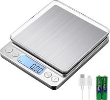 KUBEI 1 kg / 0,01 g USB įkrovimo tiksliosios svarstyklės Skaitmeninės virtuvės svarstyklės Didelio tikslumo gramo svarstyklės Skaitmeninės svarstyklės raidinės svarstyklės Namų ūkio svarstyklės Nerūdijančio plieno svėrimo paviršius Puikiai tinka