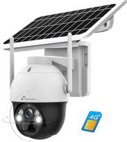 NIVIAN - 4G stebėjimo kamera 360 laipsnių kampu su 7 W saulės baterija, 18000 mAh | 2K HD, judesio ir žmogaus aptikimo funkcija, naktinio matymo šviesos diodai | atsparumas atmosferos poveikiui IP66, plastikinė, kupolinė