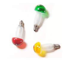 RINKINYS 3x TOADSTOOL E10/20V spalvotos lemputės, įvairių spalvų