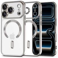 Skaidrus dėklas su satino pilkomis detalėmis "Tech-Protect Magflex Magsafe" telefonui Apple iPhone 17 Pro Max