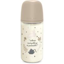 Suavinex Wonderland SX Pro Physiological Anti-Colic Glass stiklinis buteliukas kūdikiams M Medium Flow 3 m+ Cream 240 ml