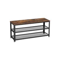 Batų suolelis VASAGLE 100x30x45 cm, ruda-juoda
