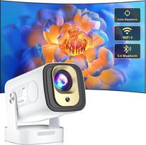 "Salange" mini projektorius, 4K palaikomas 1080P automatinio fokusavimo projektorius, nešiojamasis projektorius su "WiFi 6" ir "Bluetooth 5.4", automatiniu lizdinių iškraipymų koregavimu, 180° reguliuojamu stovu, išmanusis projektorius "Android 11.0 Home
