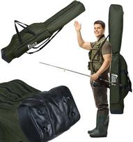 Meškerių dėklas 140 cm, 3 skyriai, Gold Fisher žvejybos krepšys, žūklės įranga, meškeriojimo įrankių dėžė, žvejo krepšys