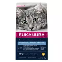 Eukanuba Life Care Sterilised Weight Control sausas pašaras suaugusioms katėms, vištiena; 2kg, 10kg