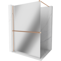 Mexen Kioto+ dušo siena su lentyna Walk-in 90 x 200 cm, veidrodis, šlifuotas varis - 800-090-121-65-50