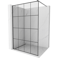 Mexen Kioto dušo siena Walk-in 160 x 200 cm, juodas tinklelis 8 mm, ginkluotojo metalo - 800-160-101-95-77