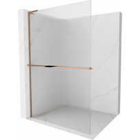 Mexen Kioto+ L dušo sienelė su lentynėle Walk-in 70 x 200 cm, dryžiai, rožinis auksas - 800-070-123-60-09