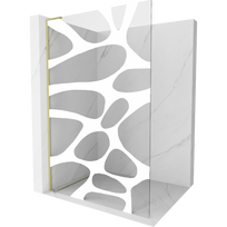 Mexen Kioto L dušo siena Walk-in 90 x 200 cm, balta banga, auksinė šlifuota - 800-090-103-55-97