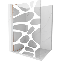 Mexen Kioto L dušo siena Walk-in 100 x 200 cm, balta banga, šlifuota varis - 800-100-103-65-97