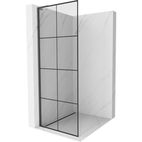 Mexen Kioto L dušo siena Walk-in 70 x 200 cm, juodas tinklelis, gun gray šlifuotas - 800-070-103-66-77