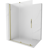 Mexen Velar Walk-in stumdomoji dušo siena 140 x 200 cm, matinė 8 mm, auksinė - 871-140-000-33-50