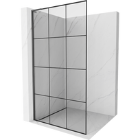Mexen Kioto L dušo sienelė Walk-in 100 x 200 cm, juodas tinklelis, šlifuotas ginklų pilkas - 800-100-103-66-77