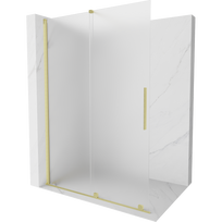 Mexen Velar stumdomoji dušo siena Walk-in 130 x 200 cm, matinė 8 mm, auksinė šlifuota - 871-130-000-33-55