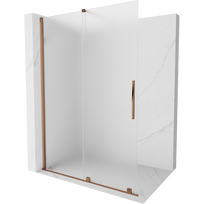 Mexen Velar stumdoma dušo sienelė Walk-in 140 x 200 cm, matinė, 8 mm, rožinis auksas - 871-140-000-33-60