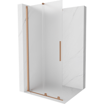 Mexen Velar stumdomos dušo sienelės Walk-in 75 x 200 cm, šerkšnas 8 mm, šepečiu valyta varis - 871-075-000-33-65