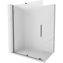 Mexen Velar stumdomoji dušo siena Walk-in 150 x 200 cm, šerkšnas 8 mm, šešėlinė pilkai šlifuota - 871-150-000-33-66