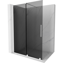 Mexen Velar stumdomoji dušo sienelė Walk-in 130 x 200 cm, grafito 8 mm, balta - 871-130-000-43-20