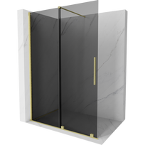Mexen Velar stumdomoji dušo sienelė Walk-in 130 x 200 cm, grafito 8 mm, auksinė šepetuota - 871-130-000-43-55