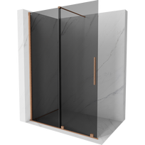 Mexen Velar stumdomos dušo sienelės Walk-in 150 x 200 cm, grafitas 8 mm, šepečiuoti vario - 871-150-000-43-65