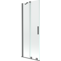 Mexen Velar dviejų durų slankioji vonios uždanga 70 x 150 cm, skaidri, gun metal - 896-070-000-01-95